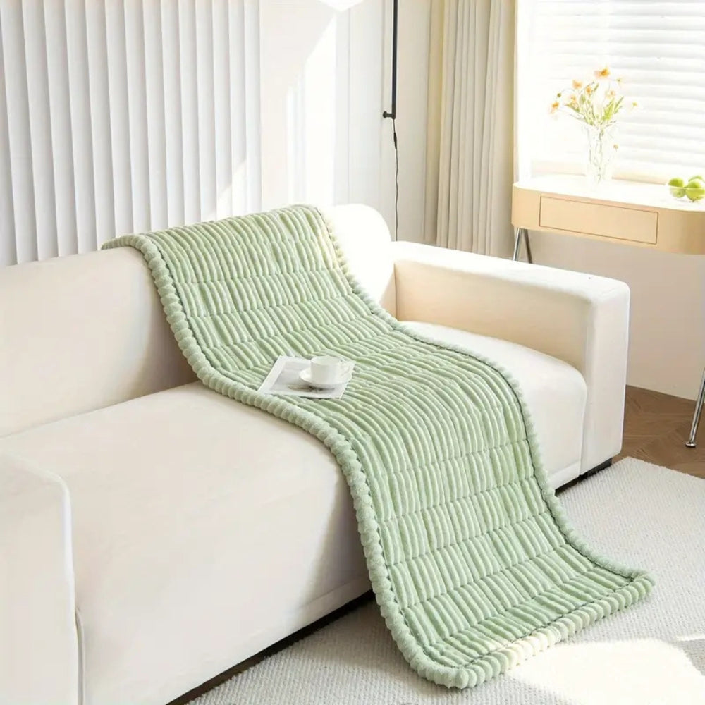 Housse de Canapé à Bords Plissés en Peluche