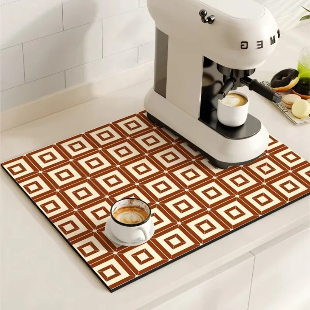 Tapis de Cuisine Absorbant Motif Carrelage Rétro
