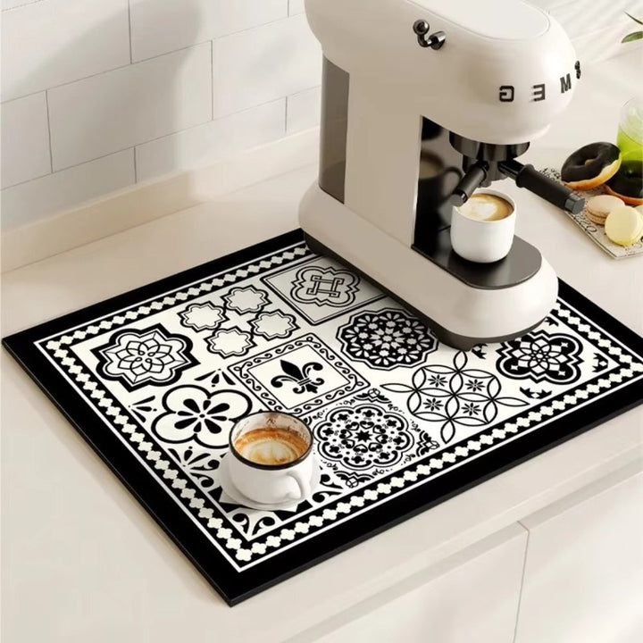 Tapis de Cuisine Absorbant Motif Carrelage Rétro