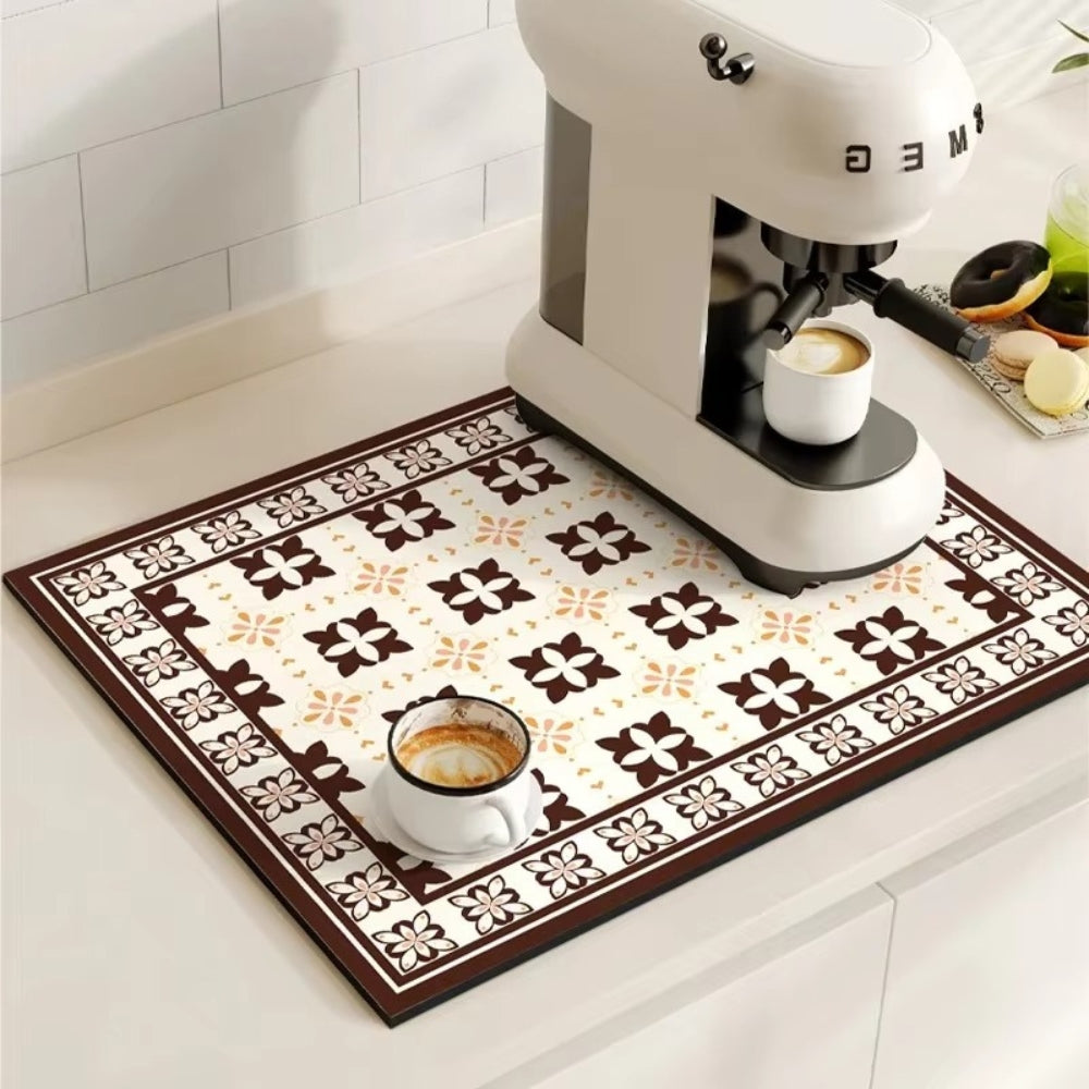 Tapis de Cuisine Absorbant Motif Carrelage Rétro