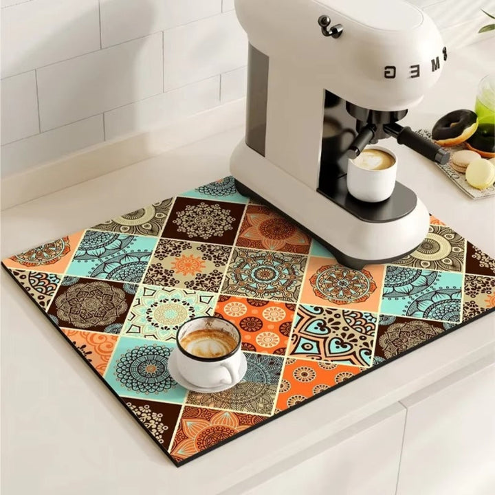Tapis de Cuisine Absorbant Motif Carrelage Rétro