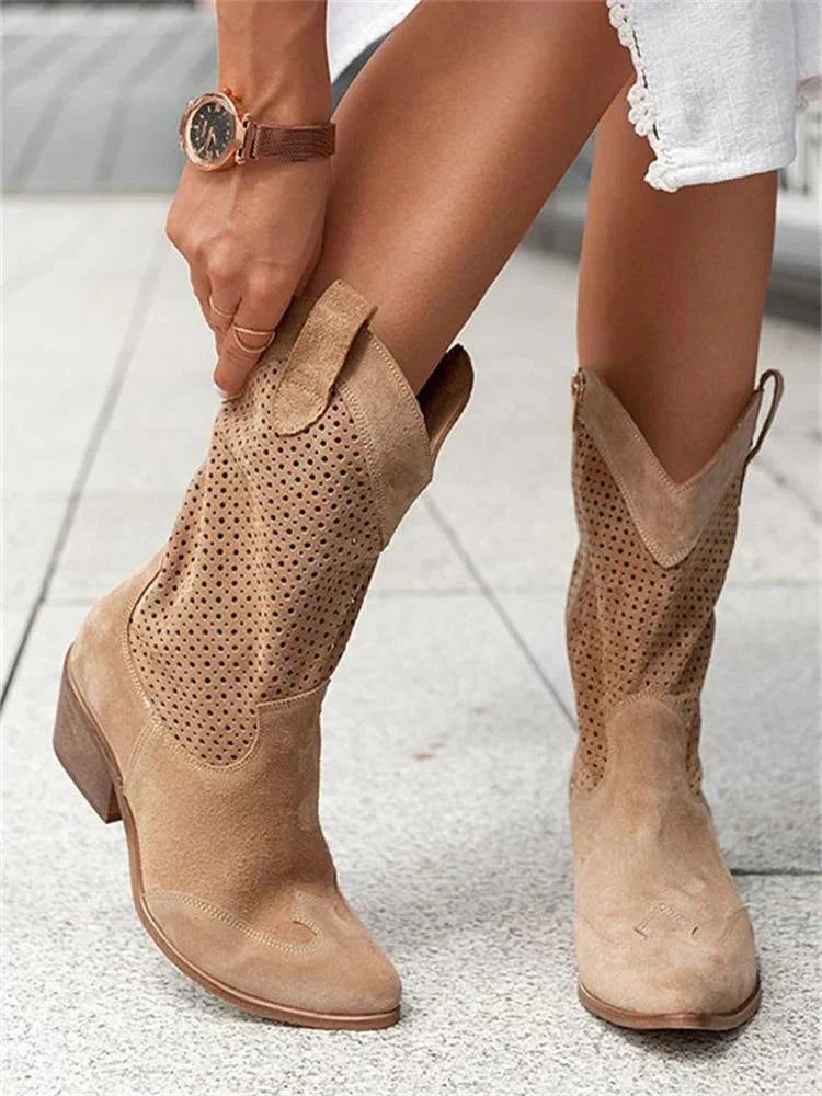 Bottes Western Femme Respirantes | Fermeture Zippée