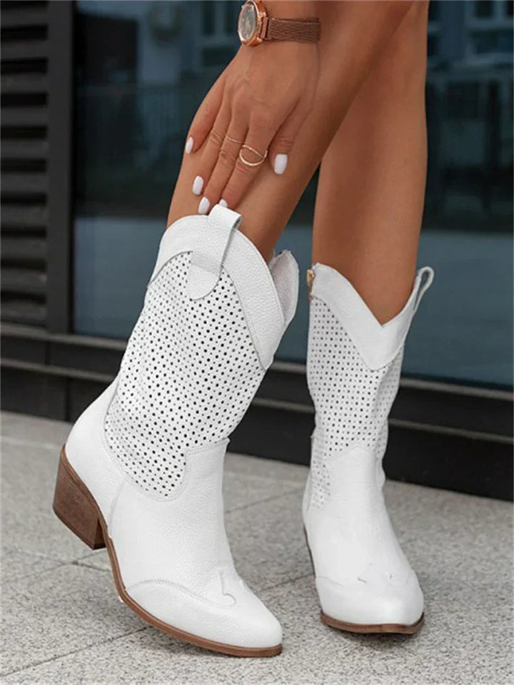 Bottes Western Femme Respirantes | Fermeture Zippée