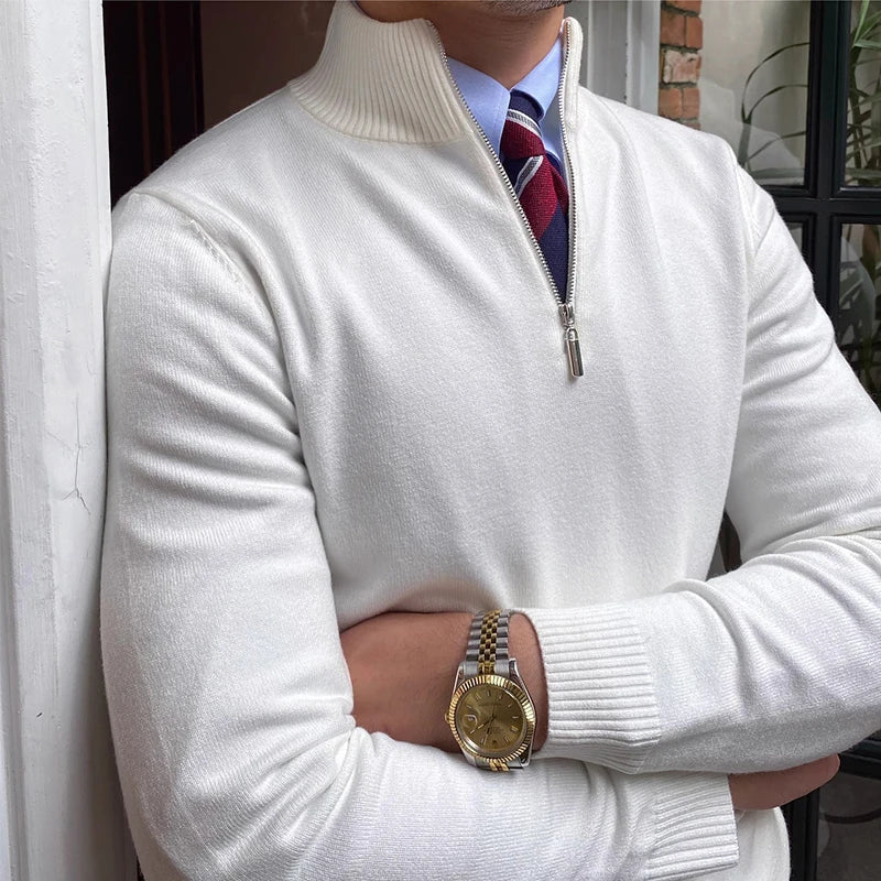 Pull Demi-Zippé Moderne Pour Hommes | Maille Légère