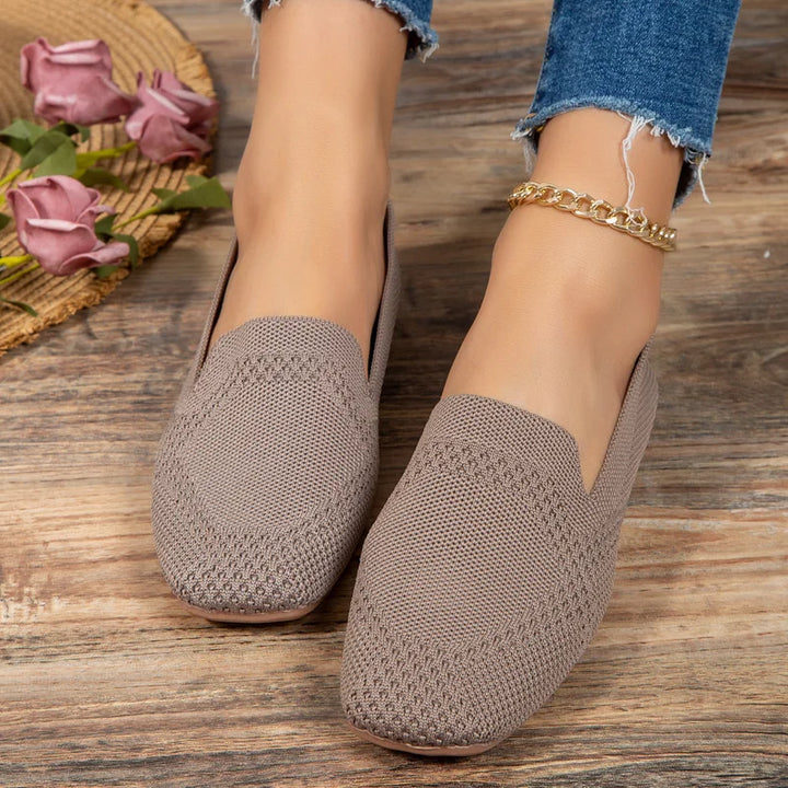 Mocassins tricotés élégants pour femmes | Ballerines respirantes