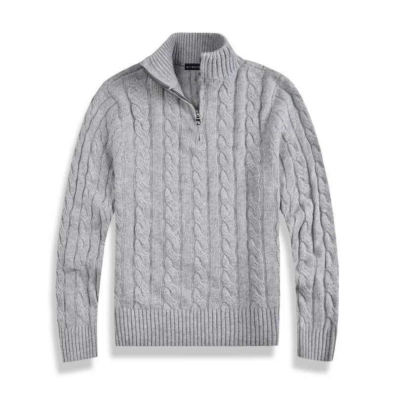 Pull demi-zip en coton de haute qualité, design élégant