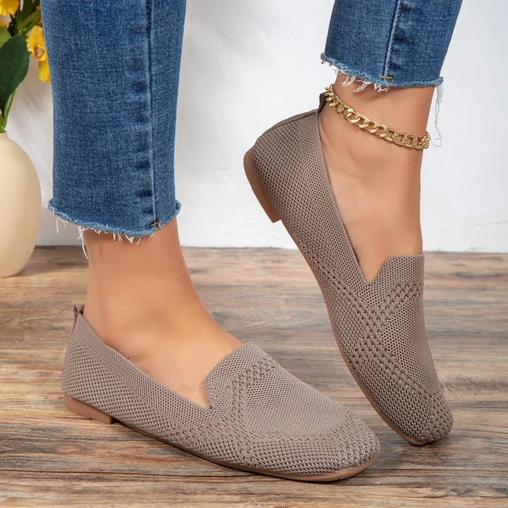 Mocassins tricotés élégants pour femmes | Ballerines respirantes