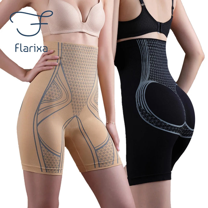 Culottes gainantes taille haute sans couture Flarixa – Shorty femme rehausse-fesses, boxer amincissant