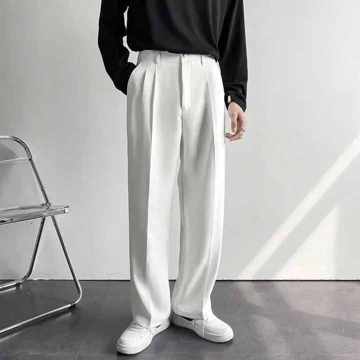 Pantalon large décontracté pour homme | Modèle plissé