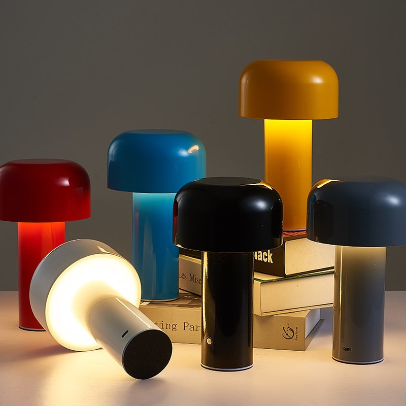 Lampe de table champignon sans fil, design italien
