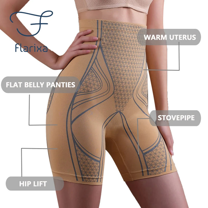 Culottes gainantes taille haute sans couture Flarixa – Shorty femme rehausse-fesses, boxer amincissant