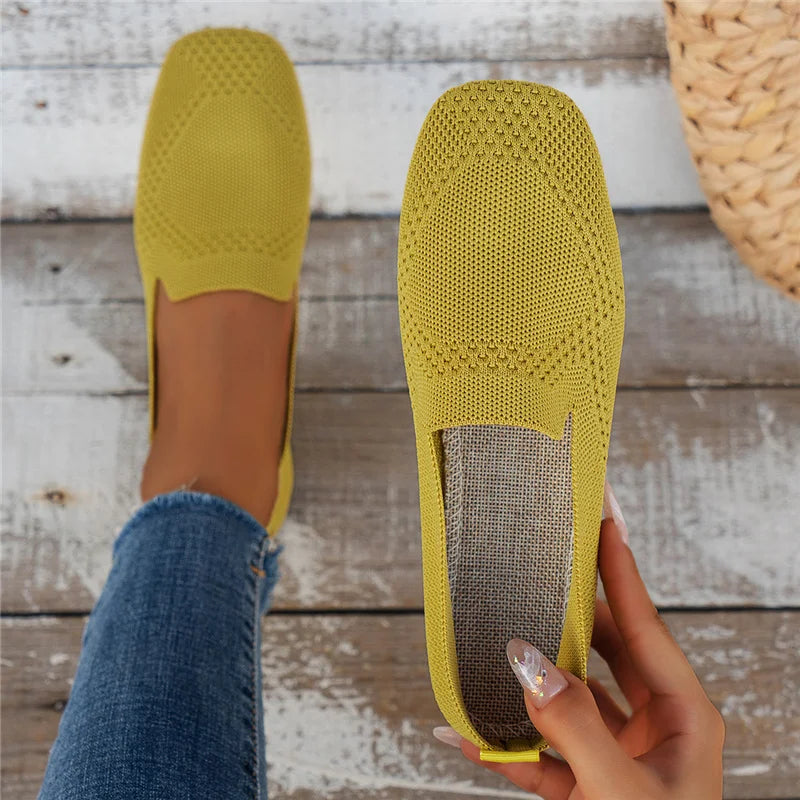 Mocassins tricotés élégants pour femmes | Ballerines respirantes