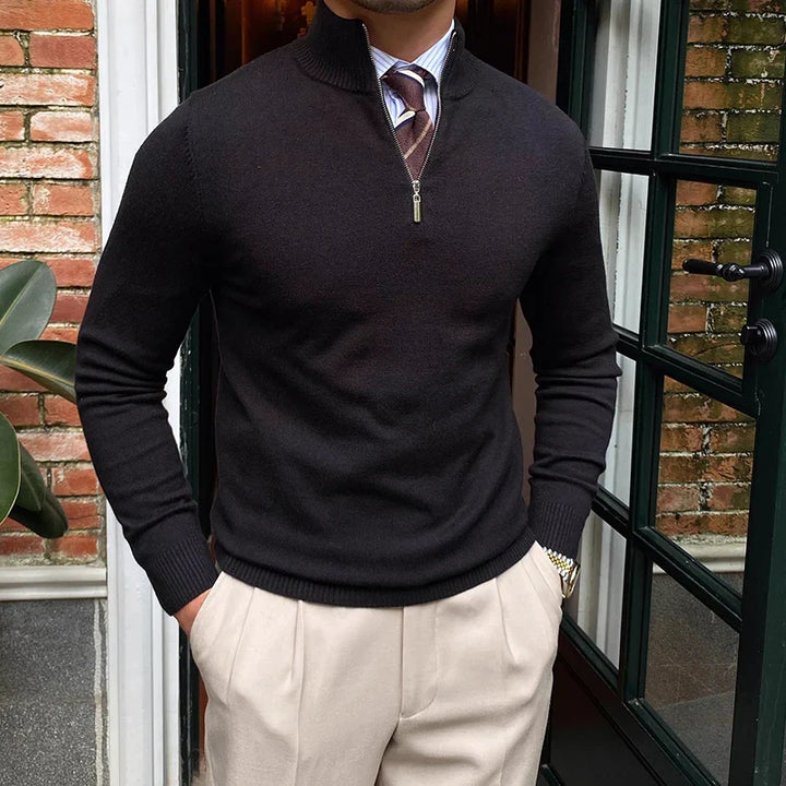 Pull Demi-Zippé Moderne Pour Hommes | Maille Légère