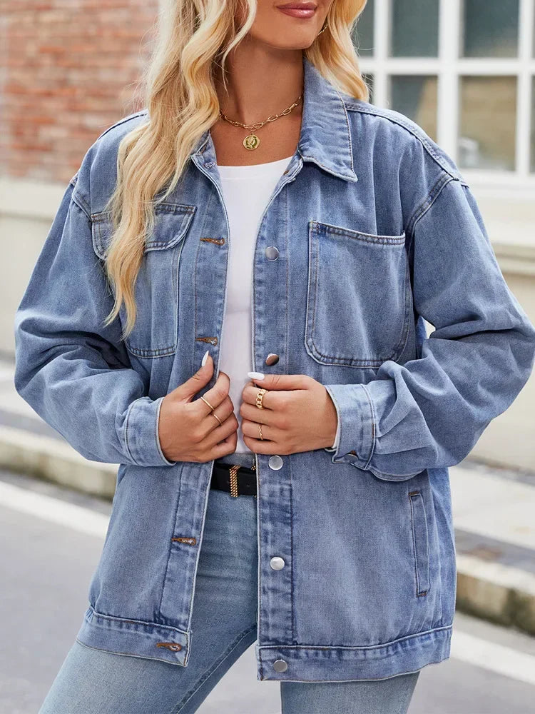Oversized Denim Jacket for Women 