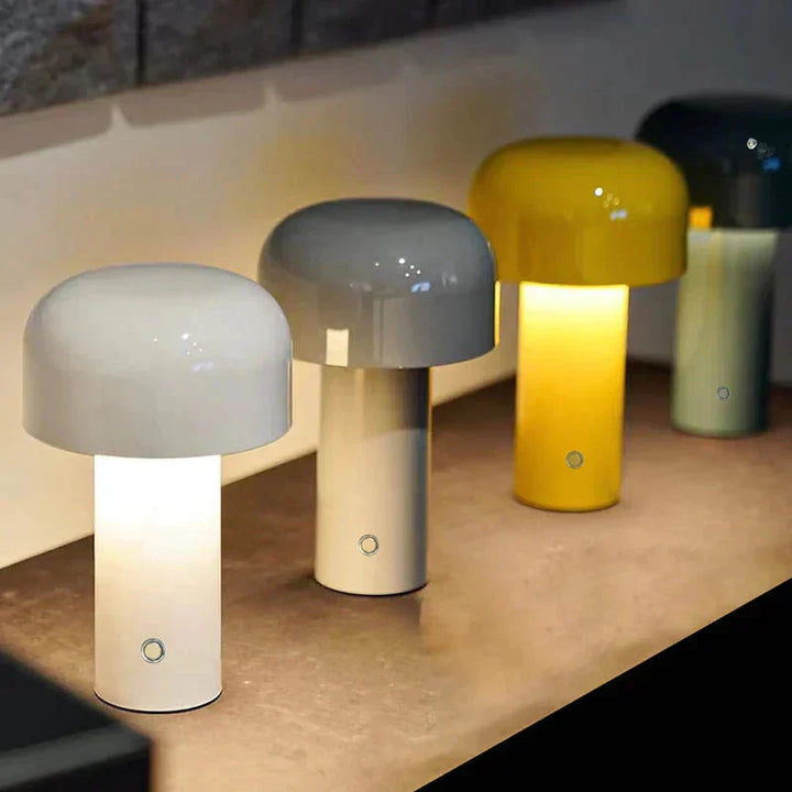 Lampe de table champignon sans fil, design italien