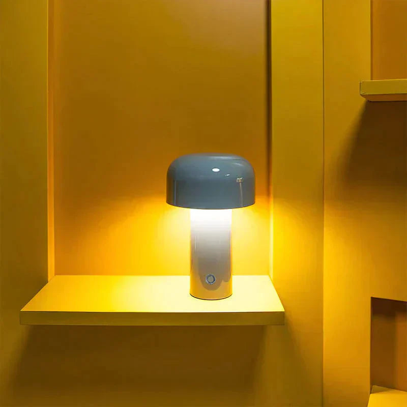 Lampe de table champignon sans fil, design italien