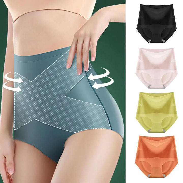 Culottes taille haute en soie glacée, gainantes et sculptantes
