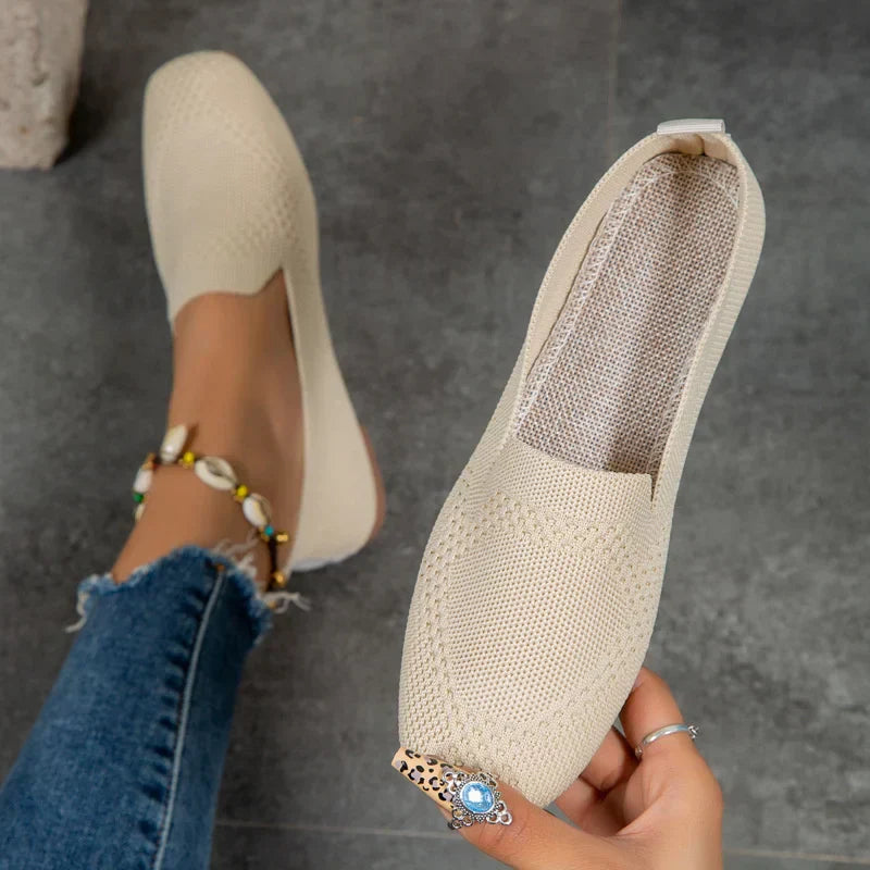 Mocassins tricotés élégants pour femmes | Ballerines respirantes