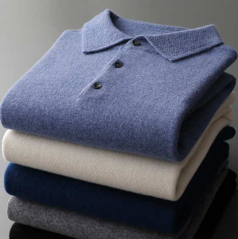Polo Tricoté Raffiné Pour Hommes | Manches Longues