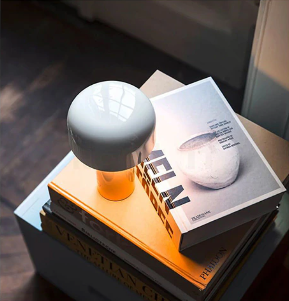 Lampe de table champignon sans fil, design italien