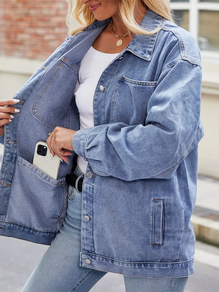 Oversized Denim Jacket for Women 