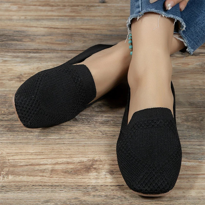 Mocassins tricotés élégants pour femmes | Ballerines respirantes