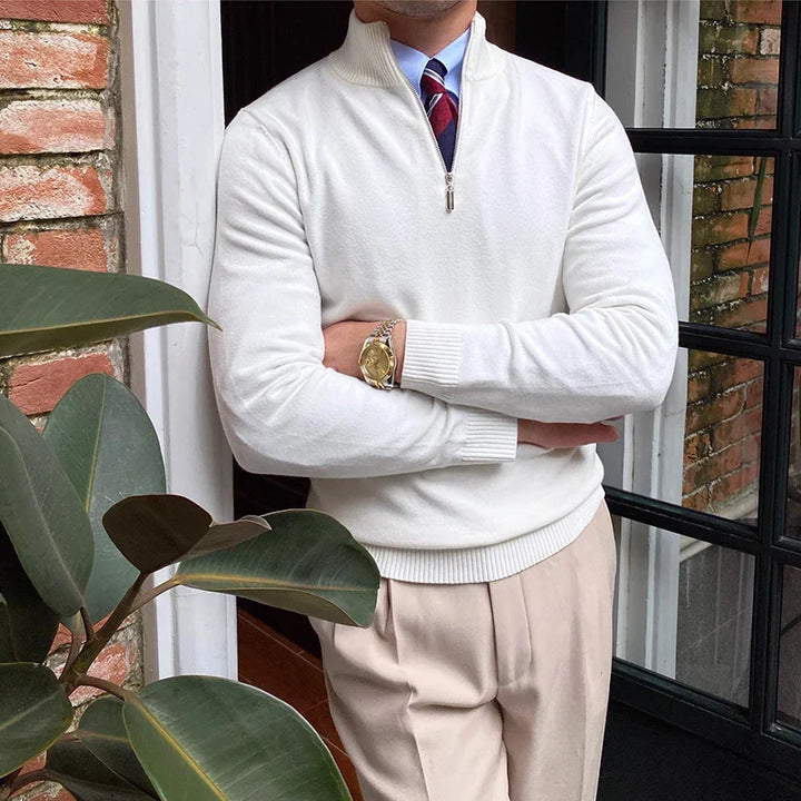 Pull Demi-Zippé Moderne Pour Hommes | Maille Légère