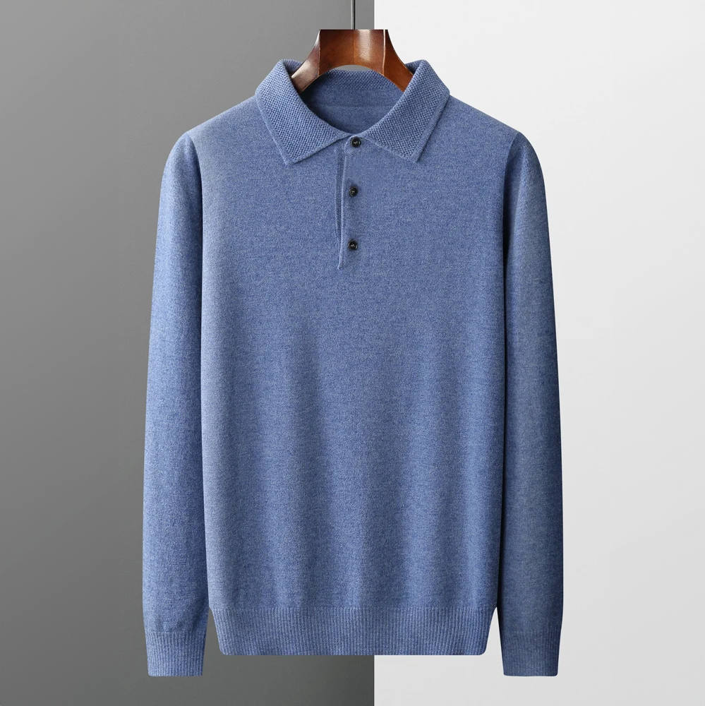 Polo Tricoté Raffiné Pour Hommes | Manches Longues