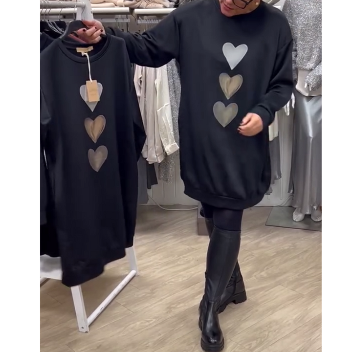Sweat-shirt Femme à Imprimé Cœur | Doux & Décontracté