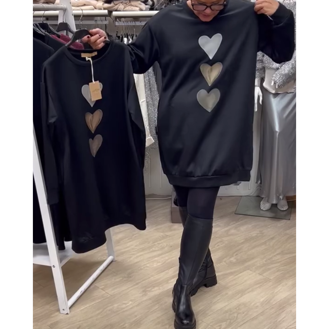 Sweat-shirt Femme à Imprimé Cœur | Doux & Décontracté