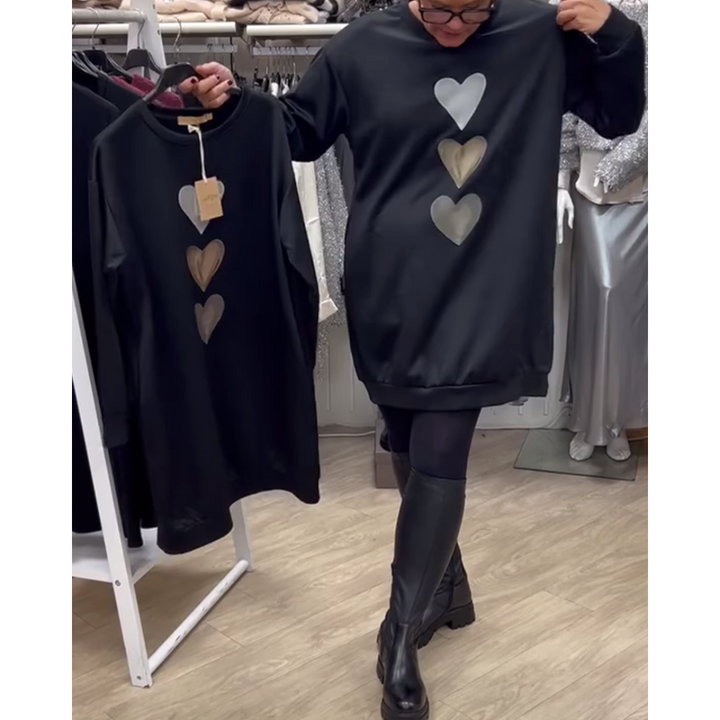 Sweat-shirt Femme à Imprimé Cœur | Doux & Décontracté