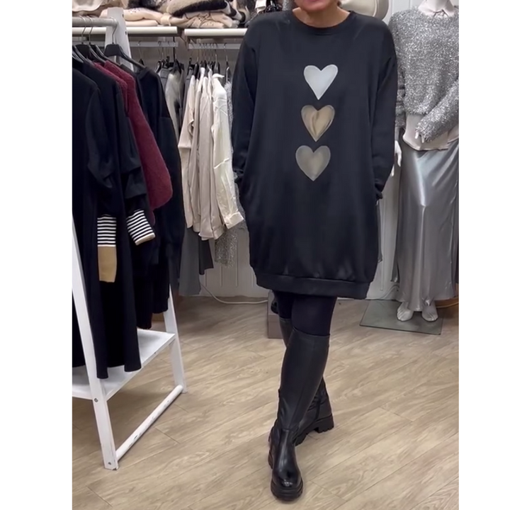 Sweat-shirt Femme à Imprimé Cœur | Doux & Décontracté