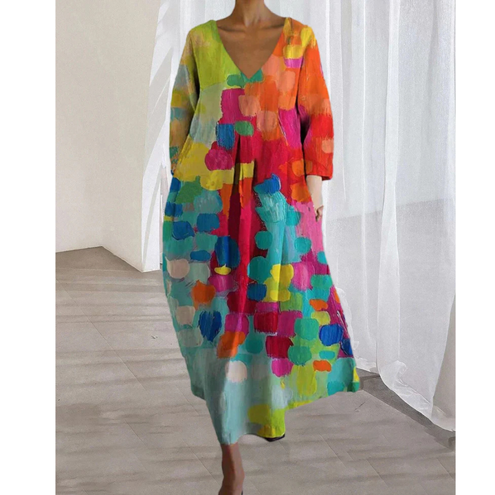 Women's Colorful Linen Summer Dress | Lightweight &amp; Flowy