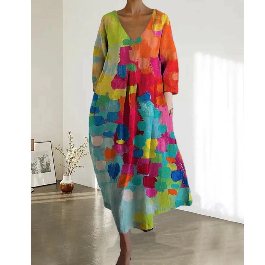 Women's Colorful Linen Summer Dress | Lightweight &amp; Flowy