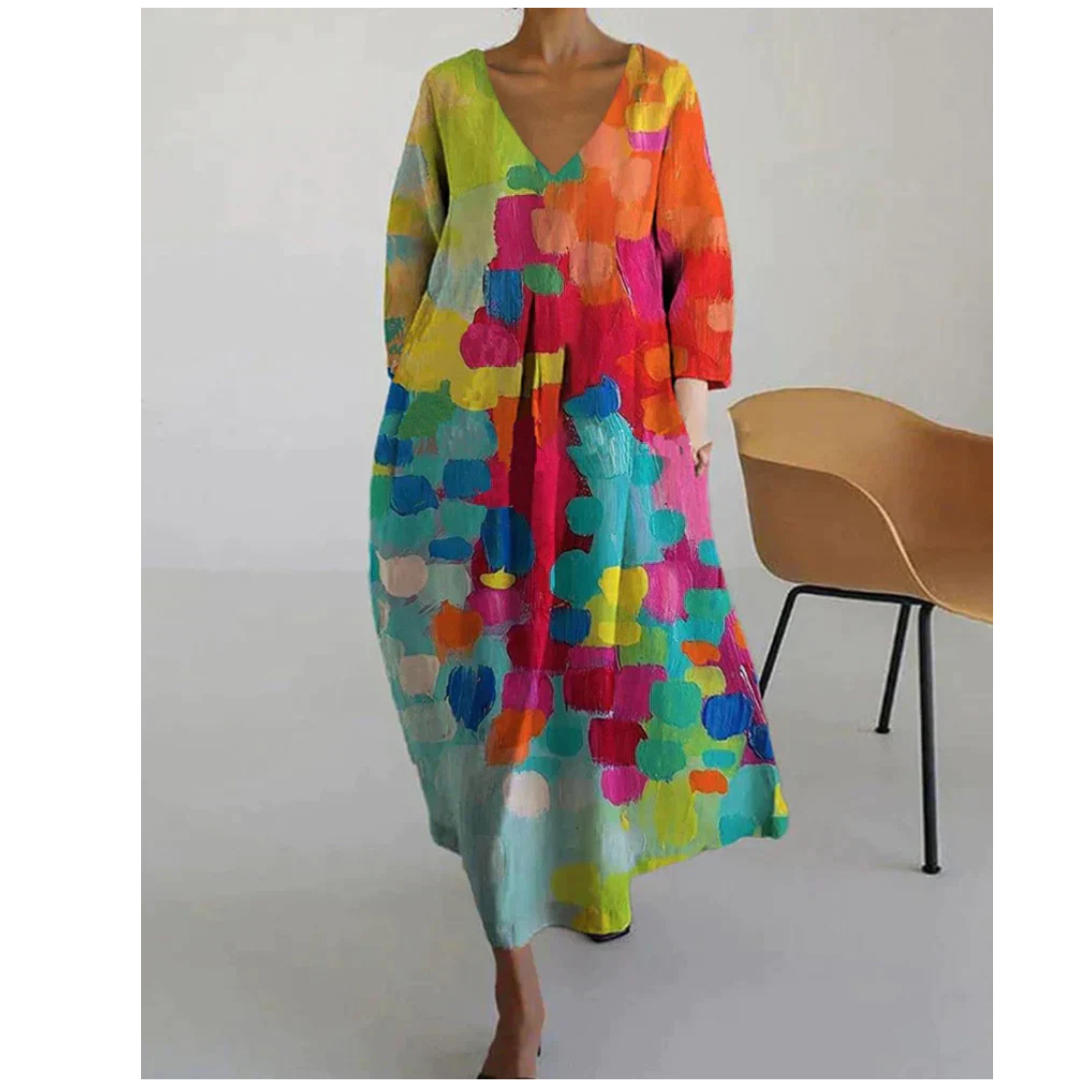 Women's Colorful Linen Summer Dress | Lightweight &amp; Flowy