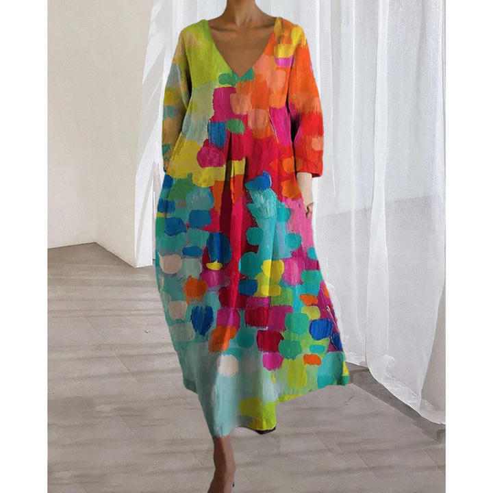 Women's Colorful Linen Summer Dress | Lightweight &amp; Flowy