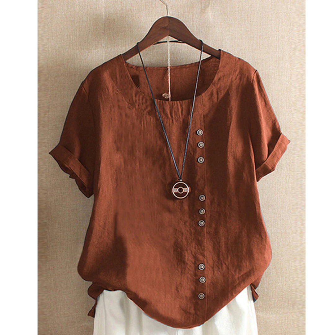 Blouse Femme Chic à Manches Courtes | Élégante et Confortable