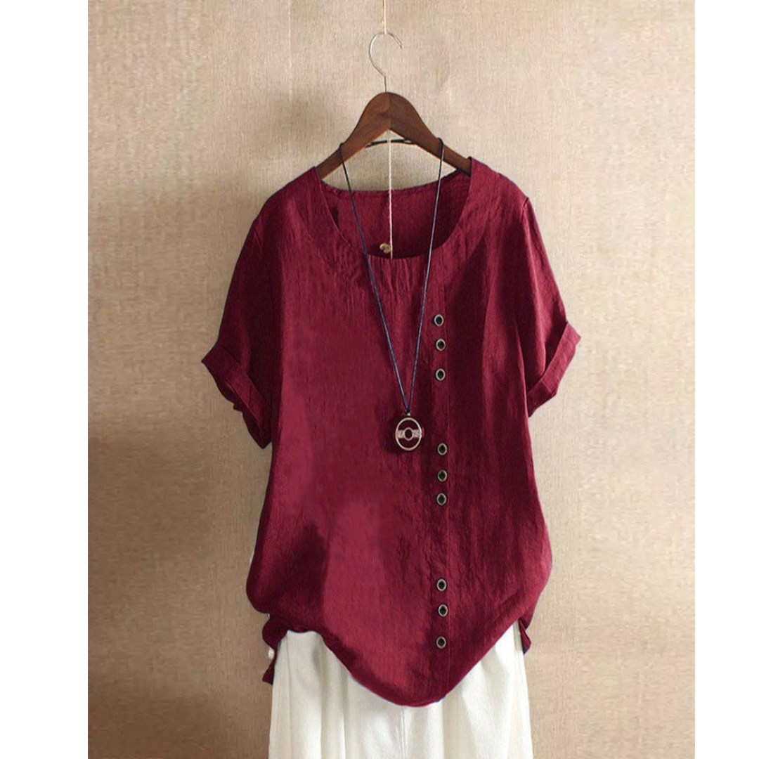 Blouse Femme Chic à Manches Courtes | Élégante et Confortable