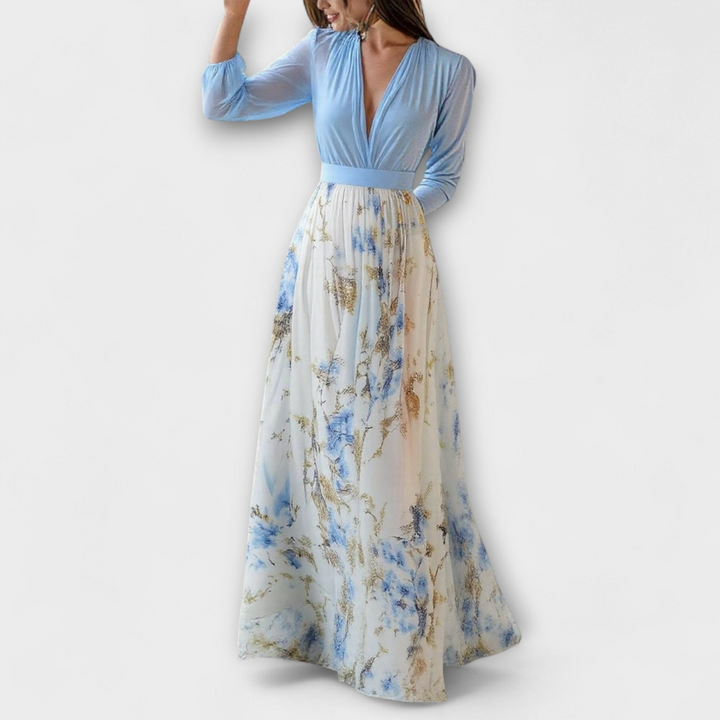 Robe Longue Femme Fleurie | Col en V & Coupe Fluide