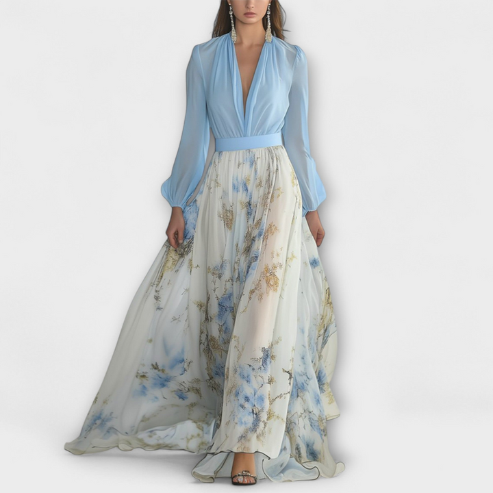 Robe Longue Femme Fleurie | Col en V & Coupe Fluide