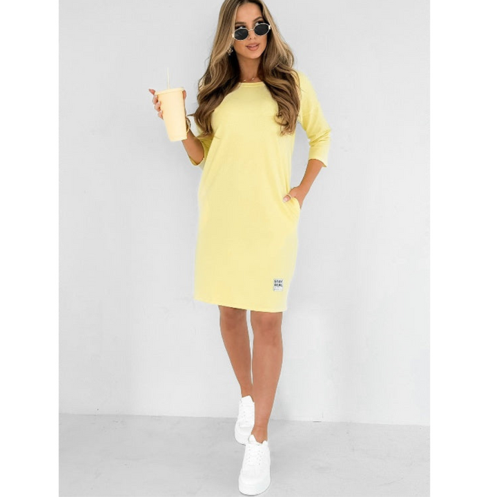 Robe Femme Décontractée en Coton | Manches 3/4 & Poches
