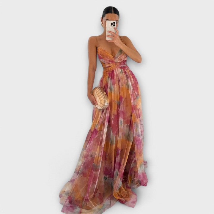 Robe Longue Femme en Mesh | Imprimée & Coupe Moulante