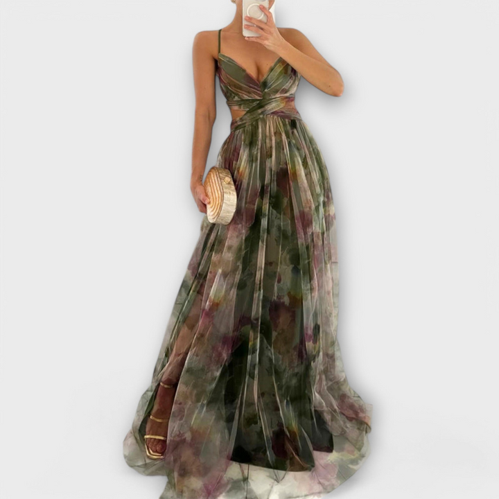 Robe Longue Femme en Mesh | Imprimée & Coupe Moulante