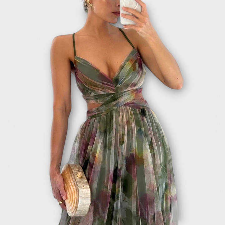 Robe Longue Femme en Mesh | Imprimée & Coupe Moulante