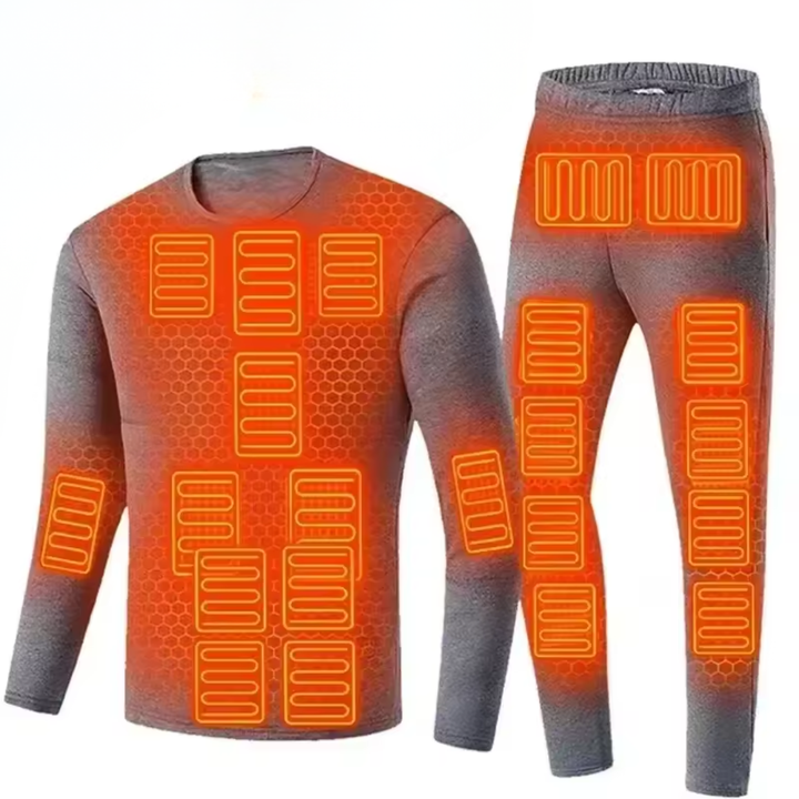 Ensemble de sous-vêtements chauffants - ThermoGrid - Alimentation USB - Couches thermiques