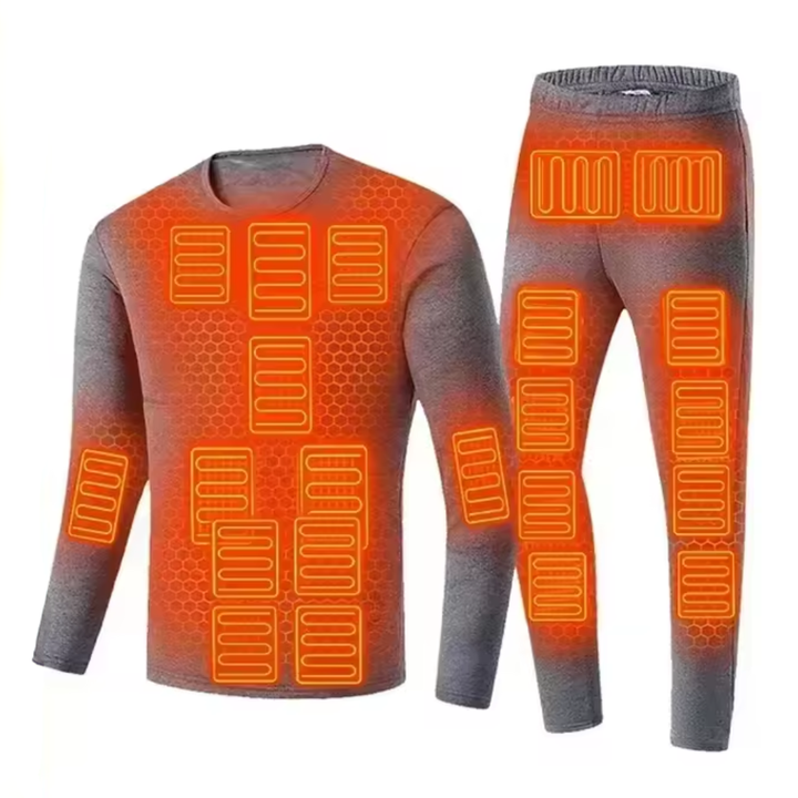 Ensemble de sous-vêtements chauffants - ThermoGrid - Alimentation USB - Couches thermiques