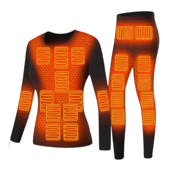 Ensemble de sous-vêtements chauffants - ThermoGrid - Alimentation USB - Couches thermiques