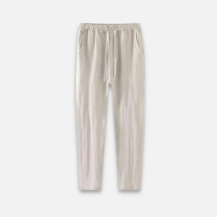 Pantalon décontracté en lin mélangé, léger