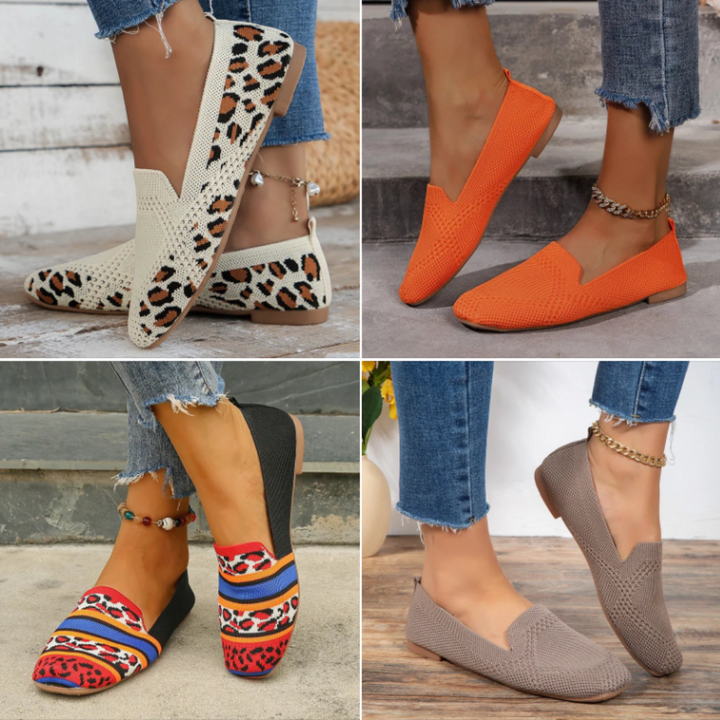 Mocassins tricotés élégants pour femmes | Ballerines respirantes