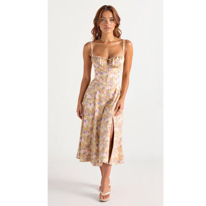 Robe Midi Kiana à Corset | Élégance et Silhouette Féminine